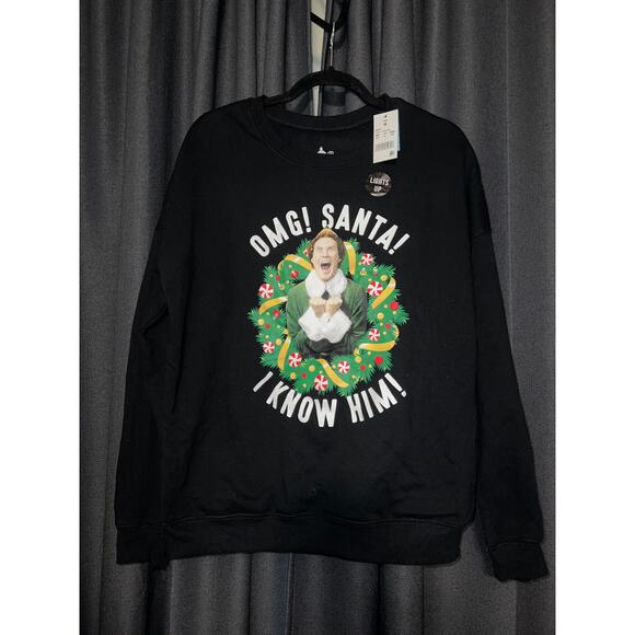 Ugly Christmas Sweater Xmas Sweatshirt Crewneck Size Medium Elf NWT - Picture 1 of 3